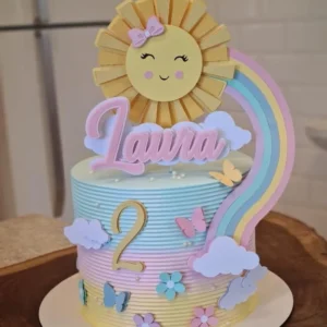 Arquivo de corte para topper de bolo no tema Raio de Sol em formato Silhouette Studio.