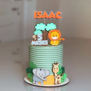 Topper de bolo no tema Safari para recorte no software Silhouette Studio.