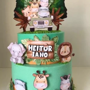 Topper de bolo no tema Safari pronto para imprimir e cortar no Silhouette Studio.