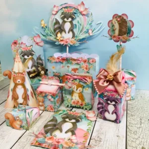 Kit digital de personalizados para Animais do Bosque Decoração nos formatos Studio e PDF para festa infantil.