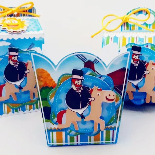 Design de corte para festa de aniversário no tema Bita e os Animais em formatos Studio e PDF.