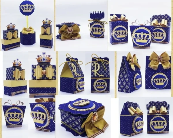 Kit de arquivos de corte Silhouette Studio para festas de aniversário tema Realeza.