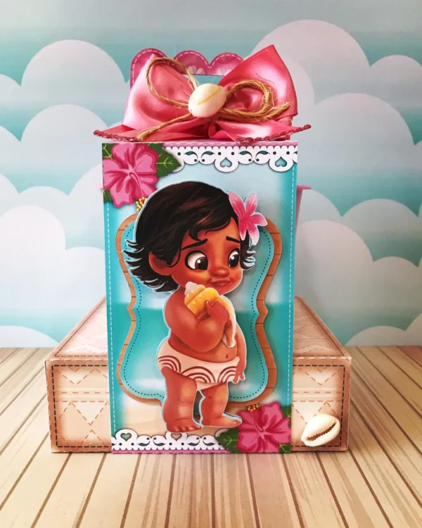 Itens personalizados para aniversário Moana Bebê em arquivo digital Studio, PNG e PDF.