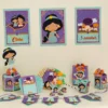 Kit digital de personalizados para Aniversário da Princesa Jasmine nos formatos Studio e PDF para scrapfesta.
