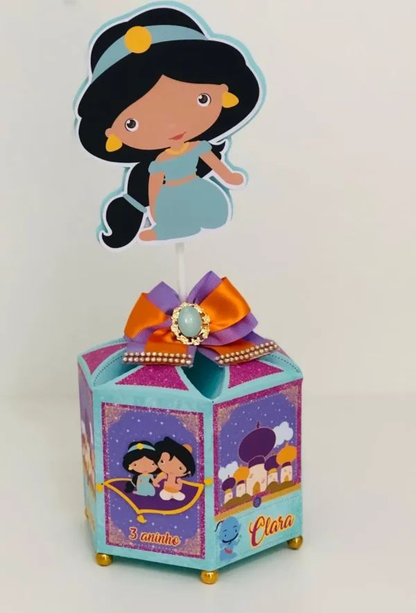 Moldes digitais com elementos do castelo e palácio para Aniversário da Princesa Jasmine em Studio e PDF.