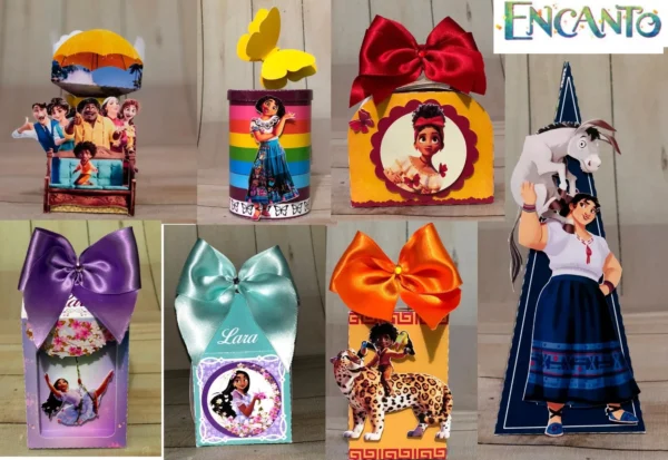 Arquivo digital de corte para festa de aniversário no tema Encanto Disney em formatos Studio e PDF.