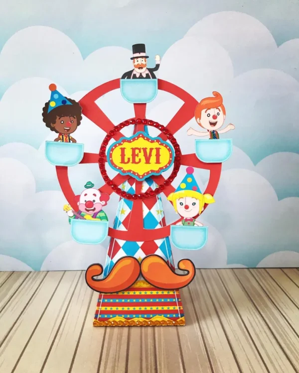 Kit de arquivos digitais para personalizados de aniversário tema Bita Circo com corte digital e manual.