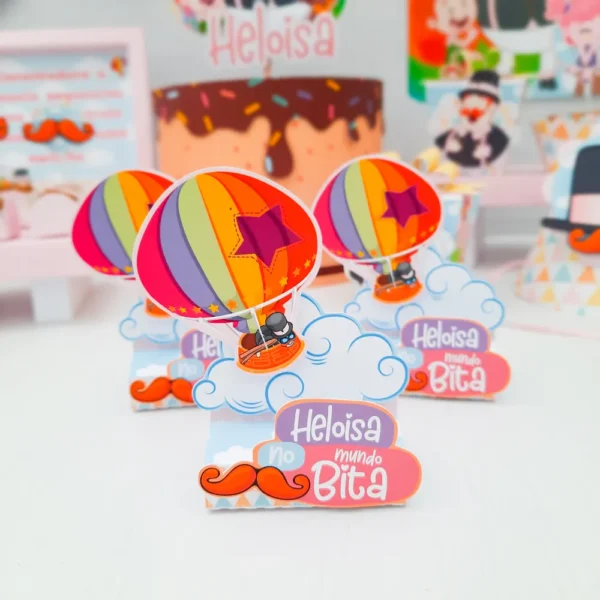 Itens de aniversário e elementos de decoração tema Mundo Bita Rosa prontos para imprimir e recortar.