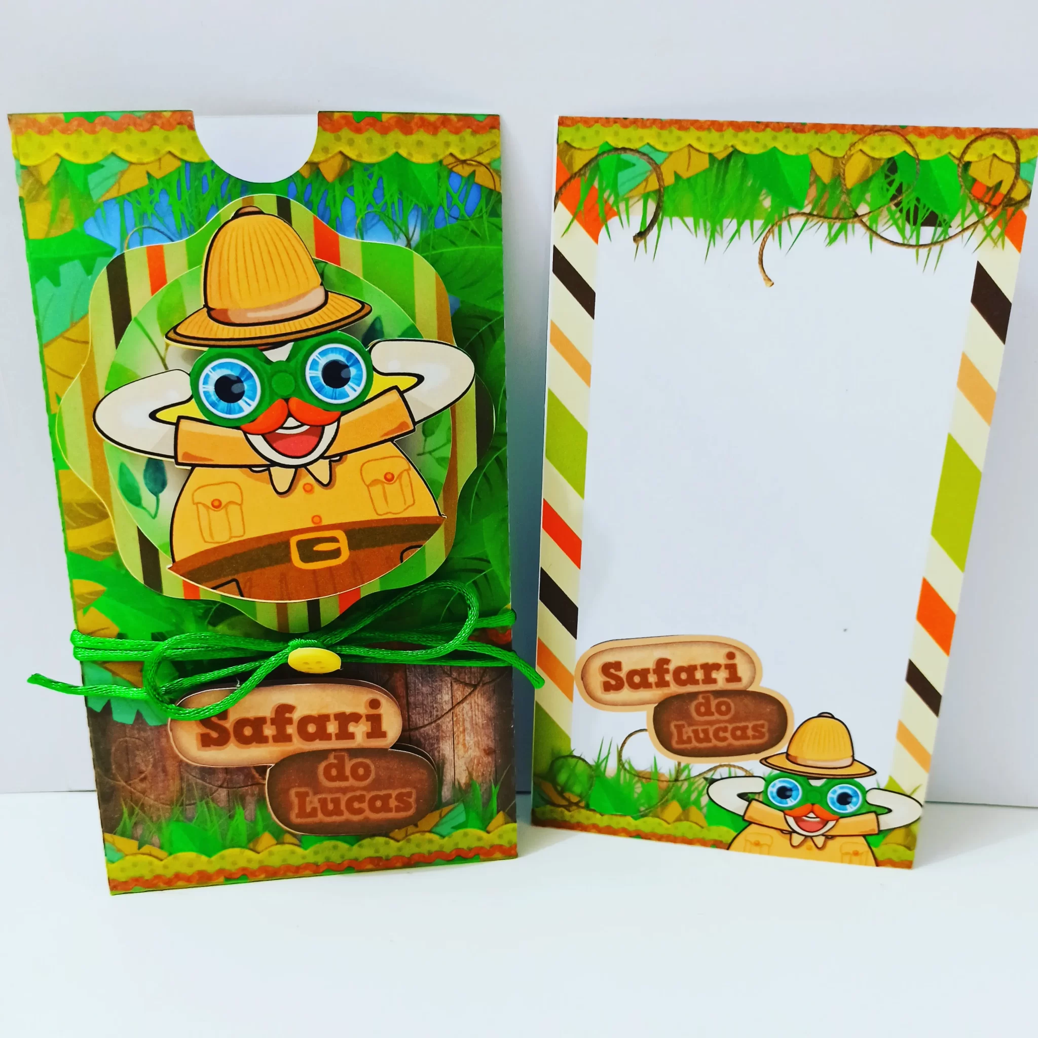 Design de corte para festa de aniversário no tema Mundo Bita Safari em formatos Studio e PDF.