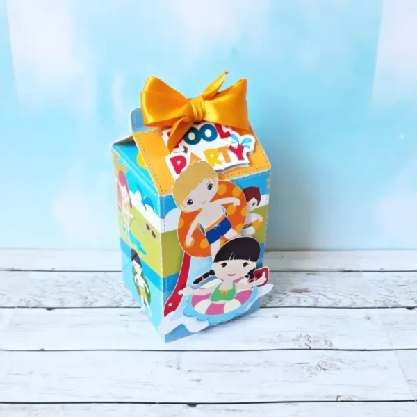 Topper de bolo e elementos de decoração tema Pool Party infantil prontos para imprimir e recortar em Studio e PDF.