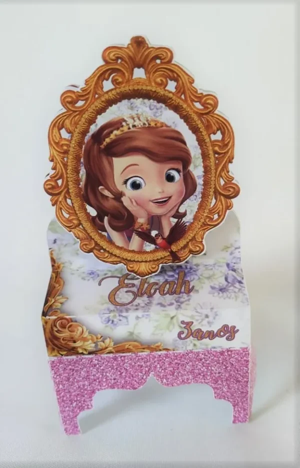 Arquivo digital de corte para itens de aniversário tema Princesinha Sofia em formatos Studio e PDF.