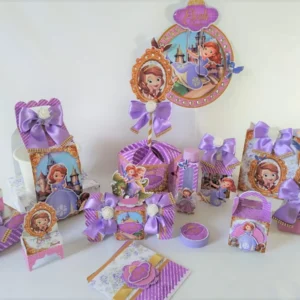 Kit de arquivos digitais para personalizados de aniversário Princesinha Sofia com corte digital e manual.
