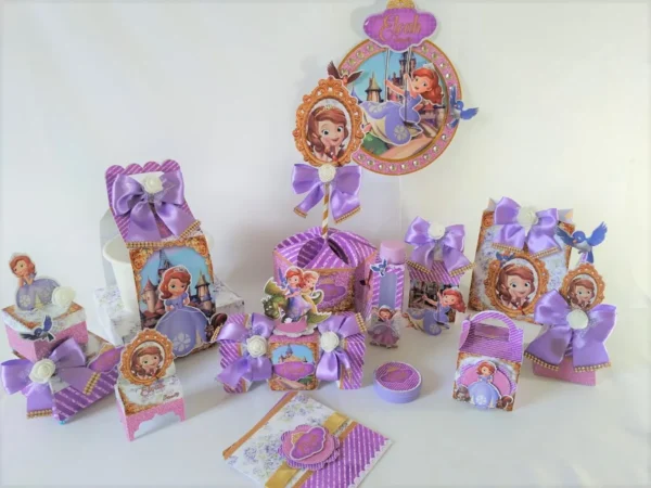 Kit de arquivos digitais para personalizados de aniversário Princesinha Sofia com corte digital e manual.