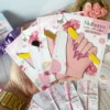Kit digital de capas e miolo para Bloquinho Dia da Mulher nos formatos PDF e PNG para papelaria personalizada.