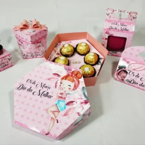 Kit digital de personalizados para Arquivo Caixinhas Dia da Mulher nos formatos Studio e PDF para scrapfesta.