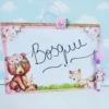 Arte digital de topper e apliques tema Bosque Rosa para imprimir nos formatos Studio e PDF.