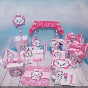 Kit digital de personalizados da Gatinha Marie no formato Silhouette Studio para scrapfesta.