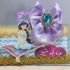 Arte digital de topper e apliques do tema Jasmine do Aladdin para imprimir nos formatos Studio e PDF.