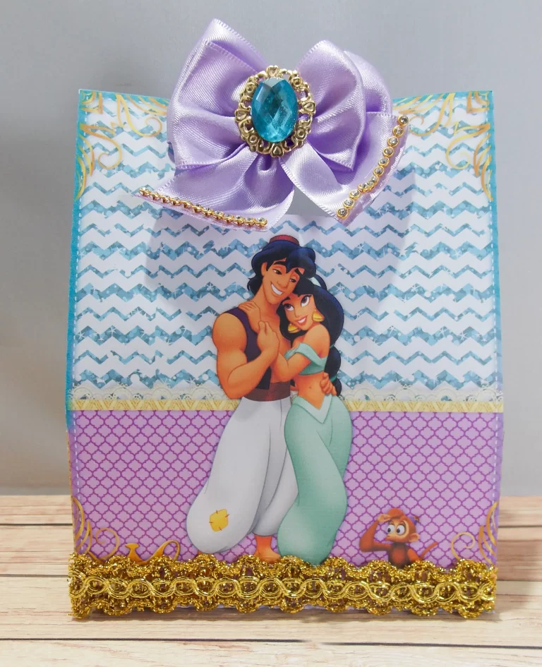 Elementos decorativos do tema Princesa Jasmine em arquivos digitais de corte nos formatos Studio e PDF para recortar.
