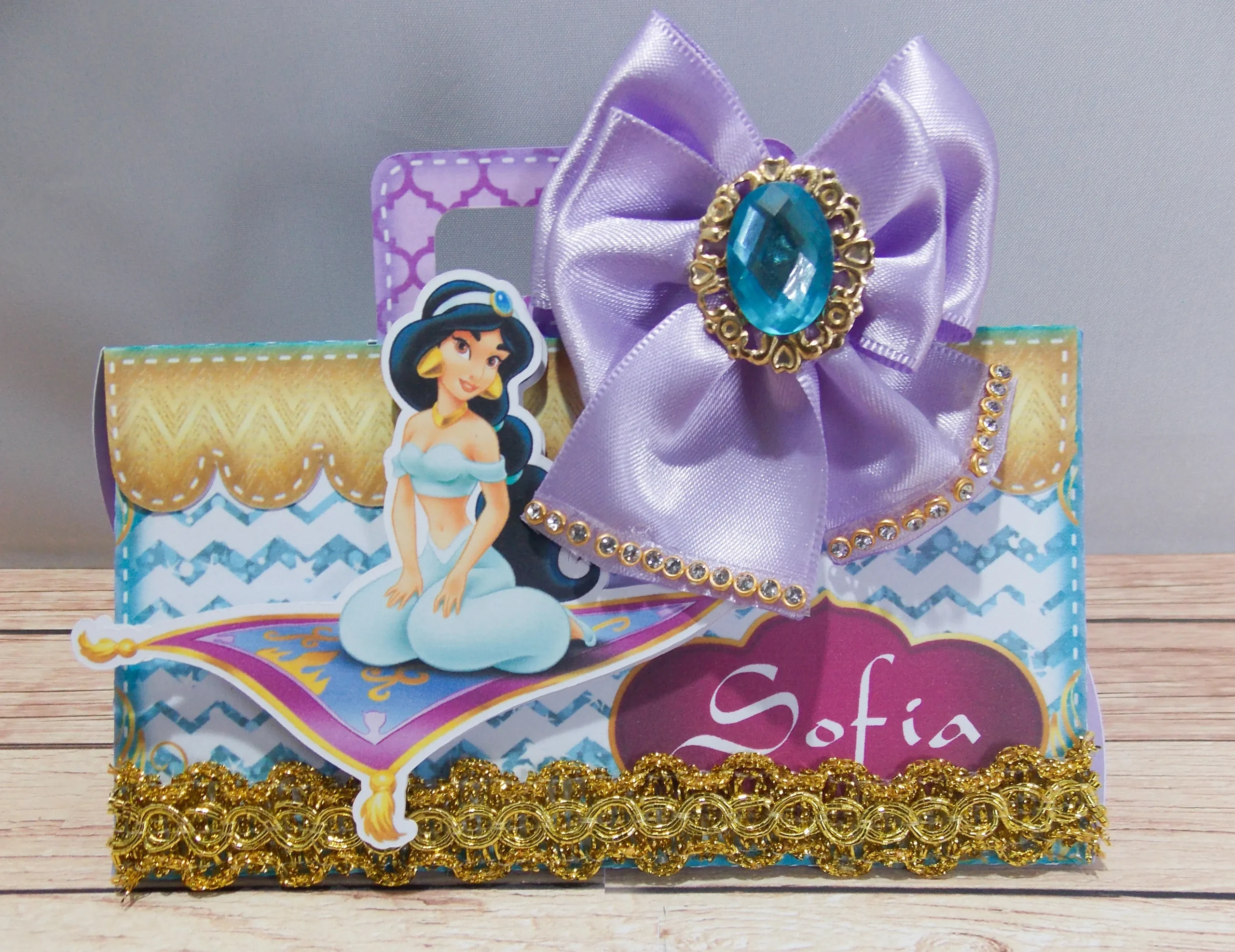 Arte digital de topper e apliques do tema Jasmine do Aladdin para imprimir nos formatos Studio e PDF.