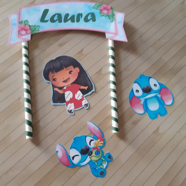 Moldes práticos de scrapfesta para lembrancinhas no tema Lilo e Stitch em formato Studio, PNG e PDF.