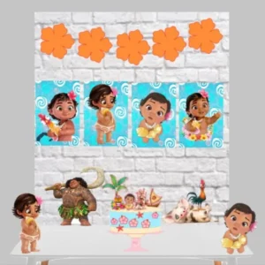 Arquivo digital de corte para festa no tema Moana em formato Silhouette Studio.