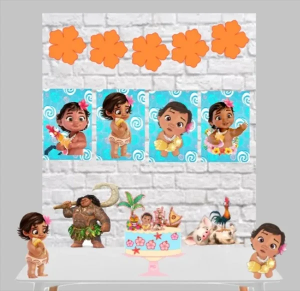 Arquivo digital de corte para festa no tema Moana em formato Silhouette Studio.