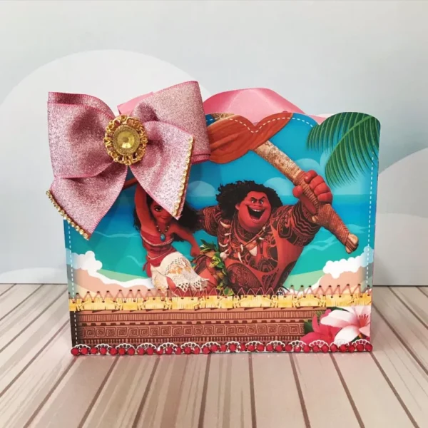Topper de bolo e elementos de decoração tema Moana prontos para imprimir e recortar.