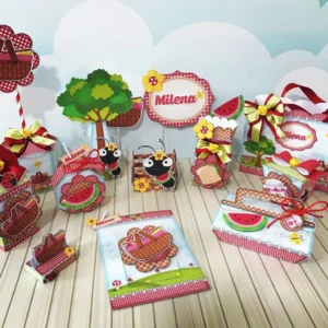 Kit digital de personalizados do tema Piquenique nos formatos Studio, PNG e PDF para scrapfesta.