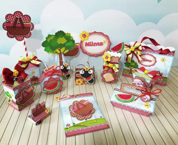 Kit digital de personalizados do tema Piquenique nos formatos Studio, PNG e PDF para scrapfesta.