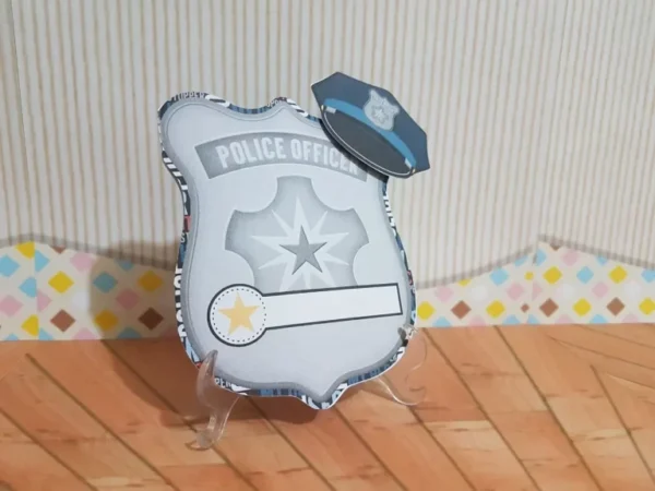 Arquivo digital de corte para itens de festa no tema Polícia em formatos Studio e PDF.