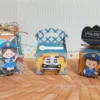 Topper de bolo e elementos de decoração tema Polícia prontos para imprimir e recortar.