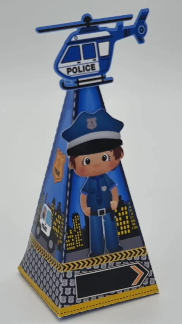 Topper de bolo e elementos de decoração tema Polícia prontos para recortar no Silhouette Studio.