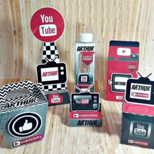 Molde limpo e digital no tema Youtube em formato Studio para recorte na Silhouette.