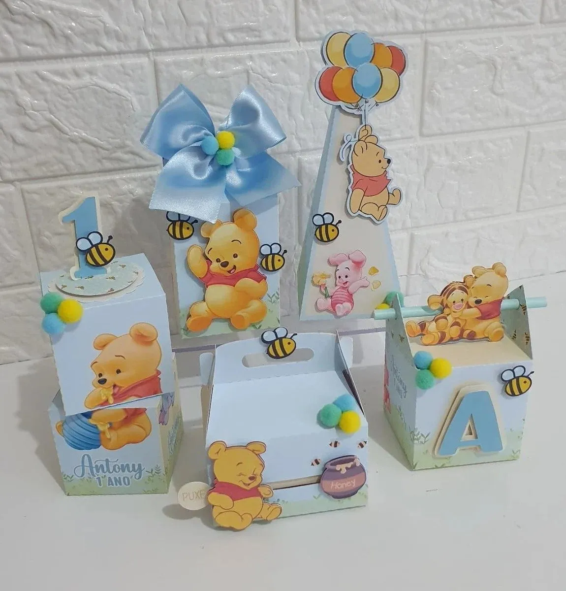 Kit Digital Ursinho Pooh: 10 Moldes de Caixas para Lembrancinhas