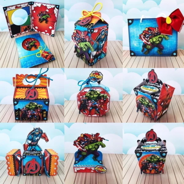 Arquivo digital de corte para festa infantil no tema Marvel em formato Silhouette Studio.