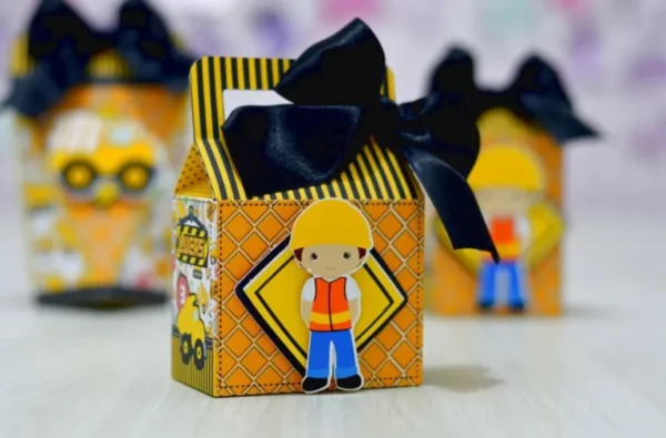 Kit de arquivos digitais para personalizados de aniversário tema construção civil para Silhouette Studio.