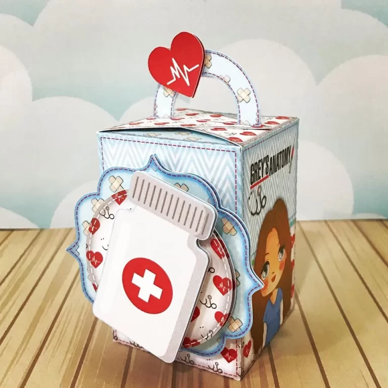 Moldes de caixas e embalagens médicas no tema Grey's Anatomy em formato Silhouette Studio.