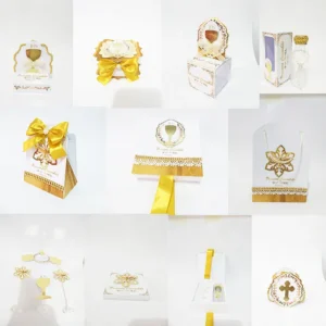 Kit digital de personalizados no tema primeira comunhão em formato Silhouette Studio.