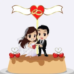 Arquivo digital de topo de bolo de casamento em formato Silhouette Studio para papelaria de luxo.