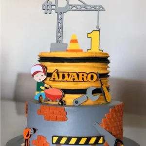 Arquivo digital de corte para topo de bolo no tema construtor em formato Silhouette Studio.