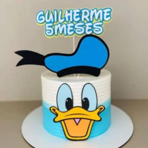 Arquivo digital de topo de bolo do personagem Pato Donald em formato Silhouette Studio para scrapfesta.