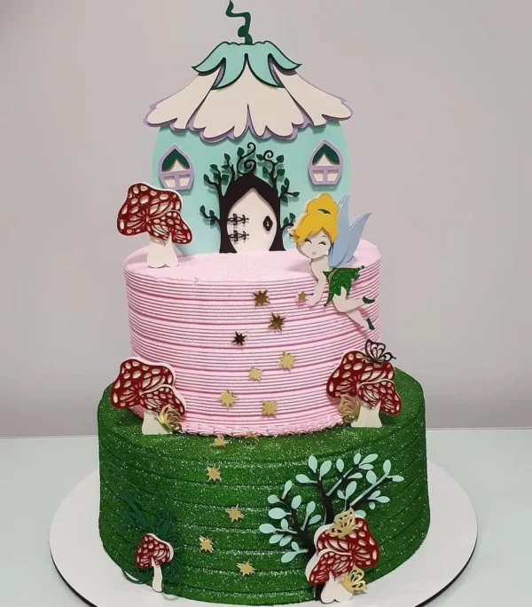 Topo de bolo para imprimir do tema Sininho em formato Studio para decoração de festa infantil.