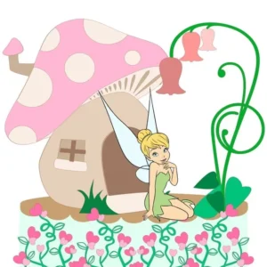 Topo de bolo para imprimir do tema Tinker Bell em formato Studio para decoração de festa infantil.