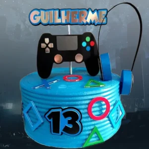 Arquivo digital de corte para topo de bolo no tema Video Game em formato Silhouette Studio.