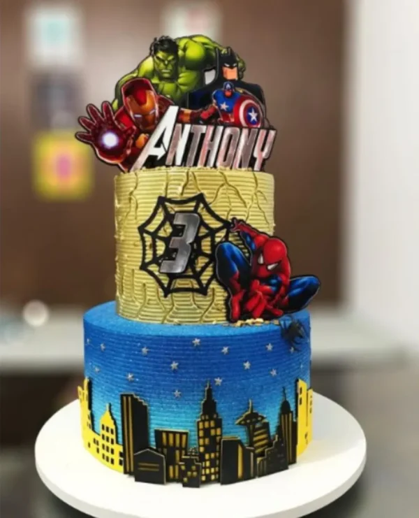 Arquivo digital de corte para topo de bolo no tema Vingadores em formato Silhouette Studio.