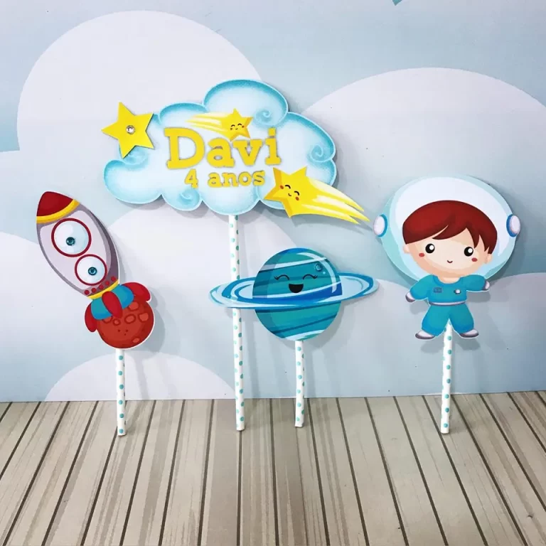 Elementos decorativos do tema Astronauta em arquivos de corte digitais Studio e PDF para recortar.