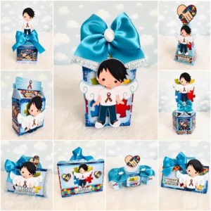 Kit digital de personalizados no tema Autismo nos formatos Silhouette Studio e PDF para scrapfesta.