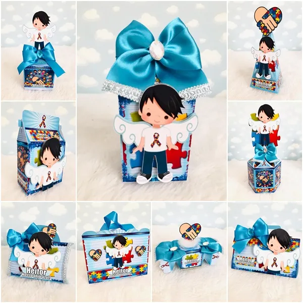 Kit digital de personalizados no tema Autismo nos formatos Silhouette Studio e PDF para scrapfesta.