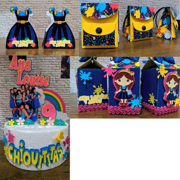 Kit digital de personalizados no tema Chiquititas em formato Silhouette Studio para scrapfesta infantil.